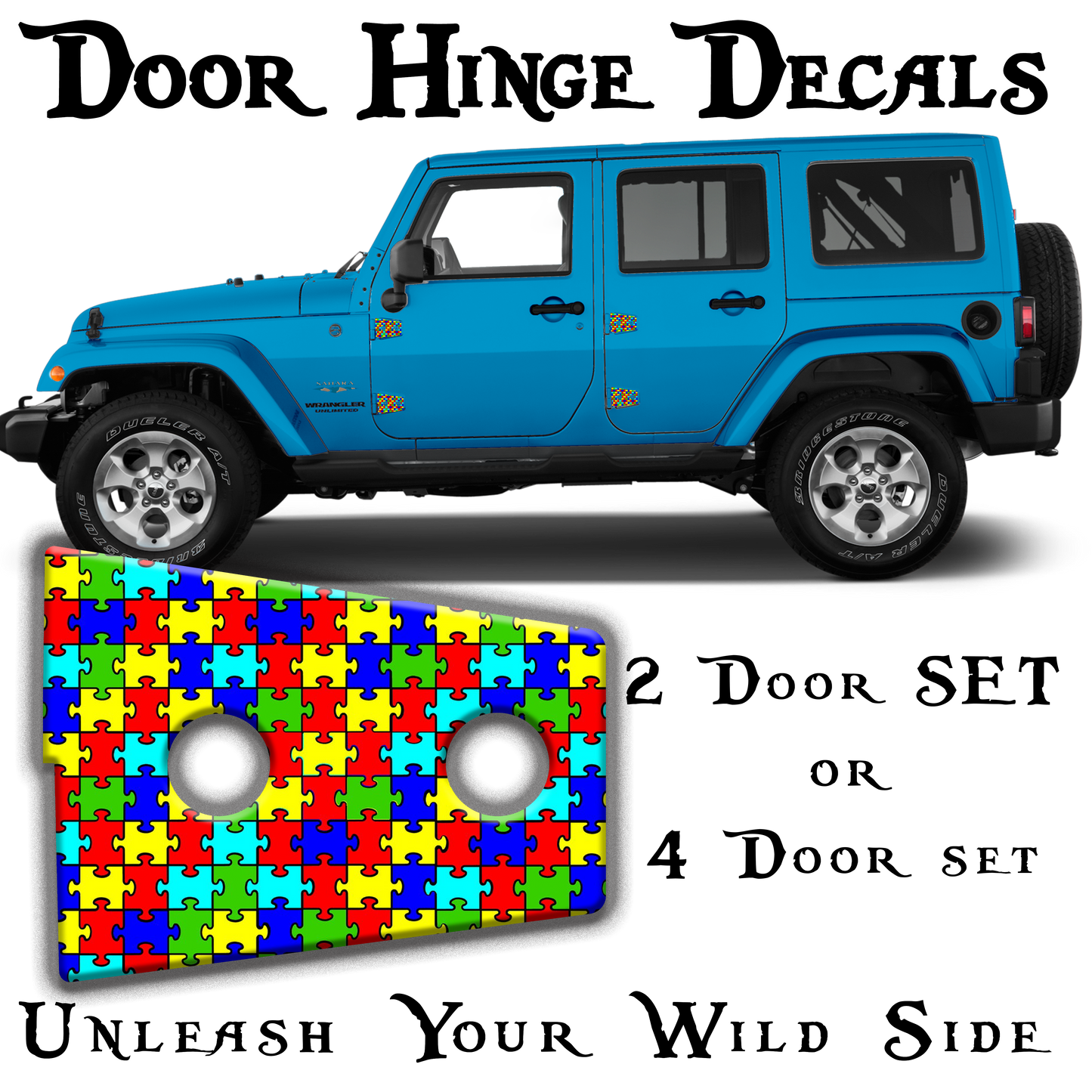 Autism puzzle Door hinge decals 38