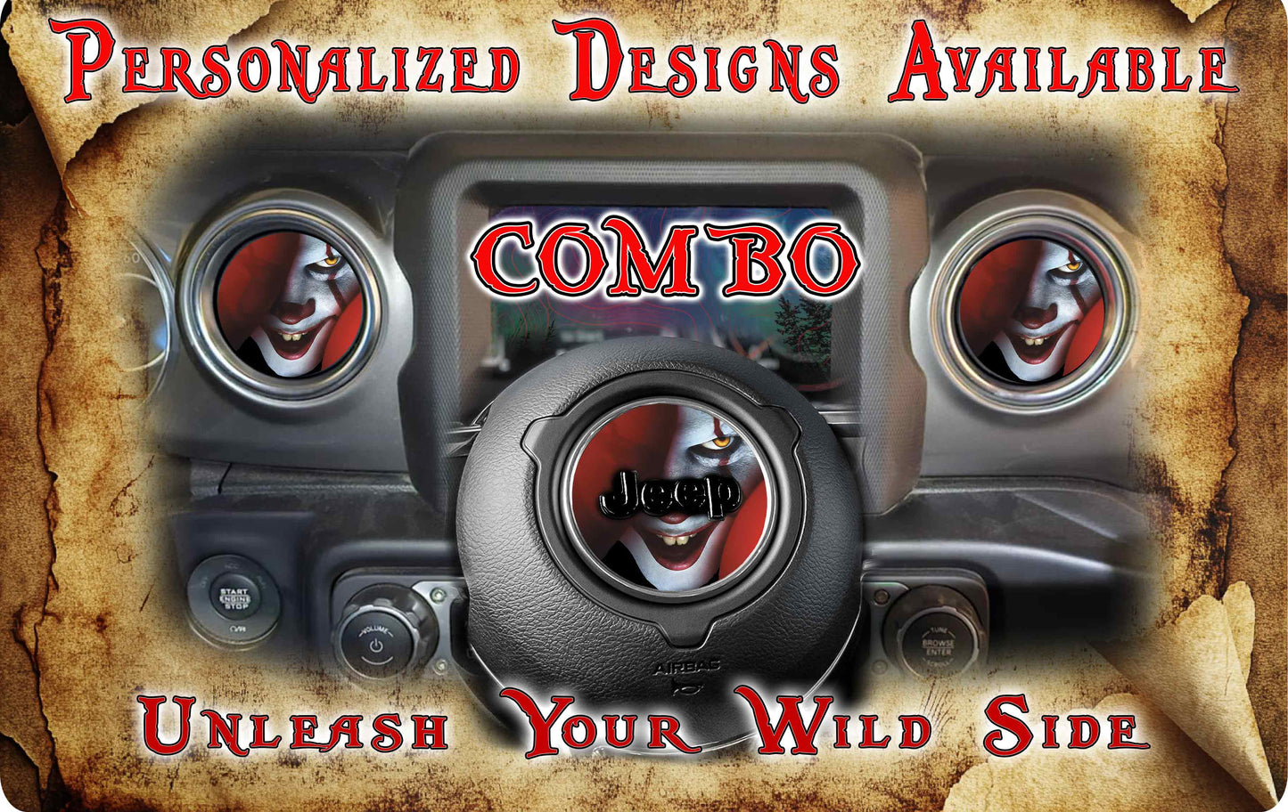 Steering wheel decal Clown face 167