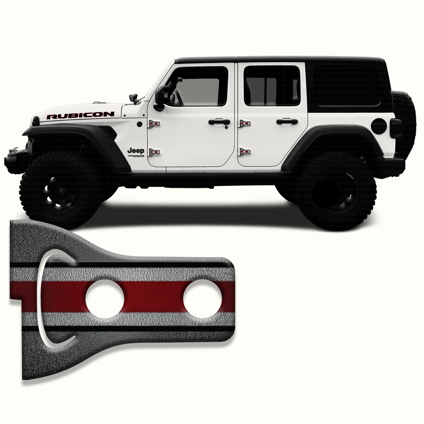 Scarlet and gray print Door hinge decals 49