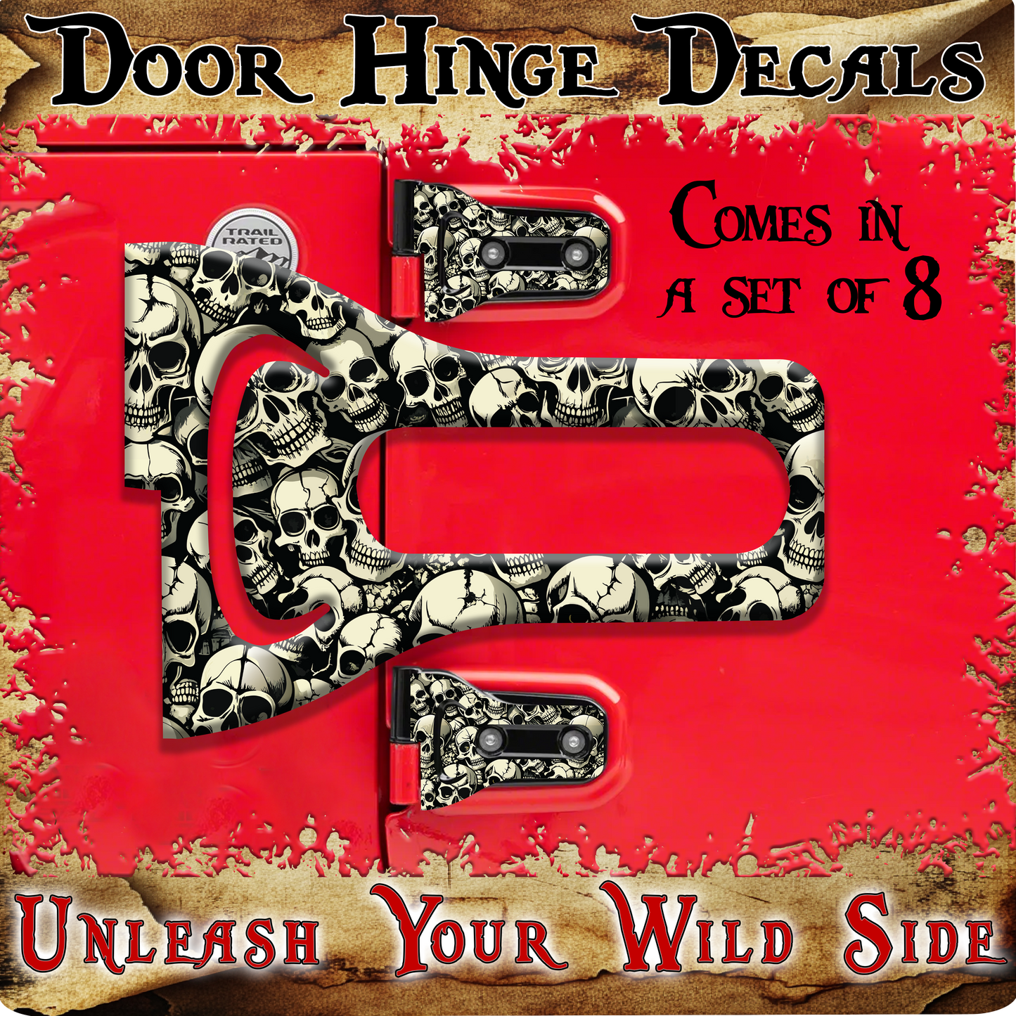 Skulls Door hinge decals 5
