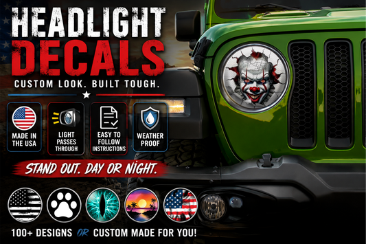 Clown face for a round beast headlight decal. 50