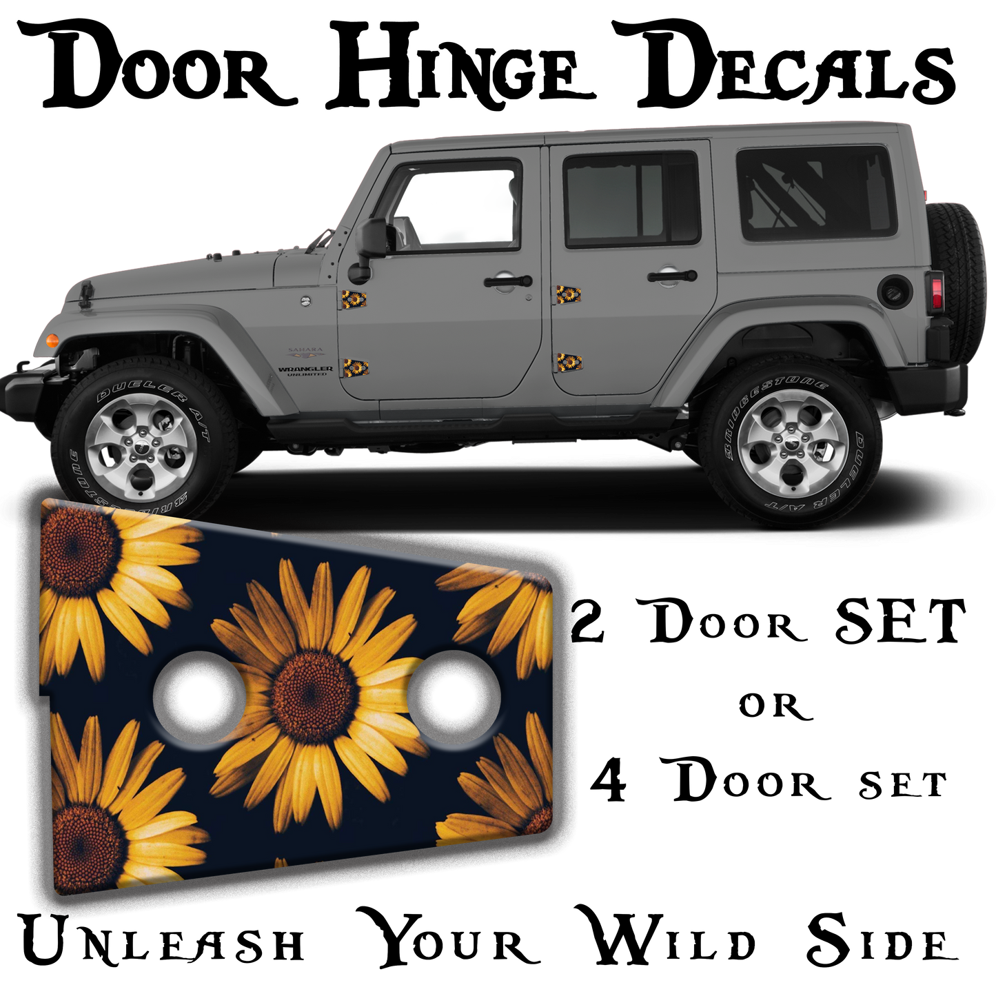Sunflower print Door hinge decals 52