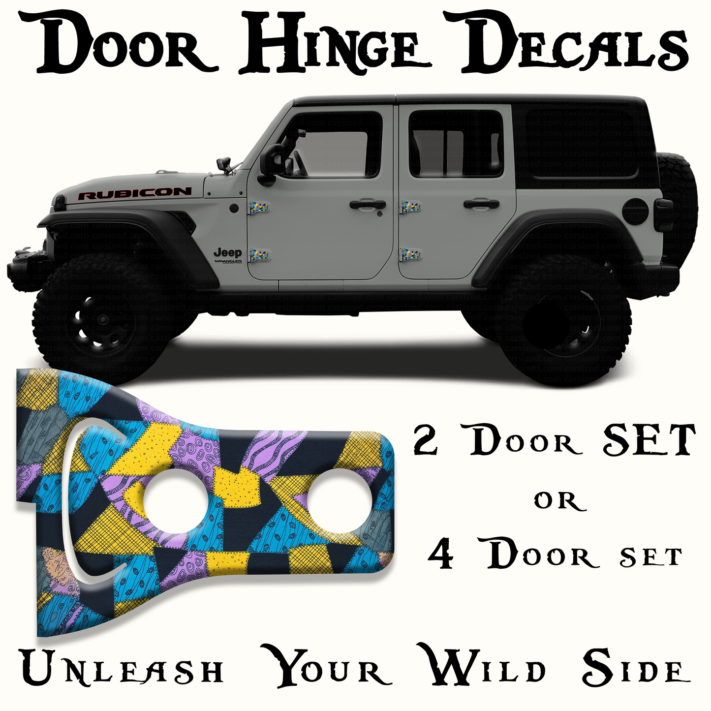 Sallys patchwork dress Door hinge decals 73