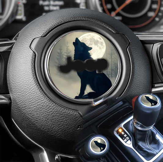 Steering wheel decal wolf 129