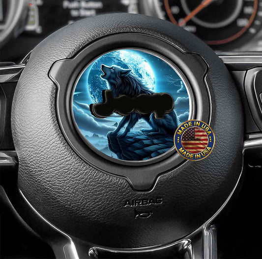 Steering wheel decal Wolf moon 128
