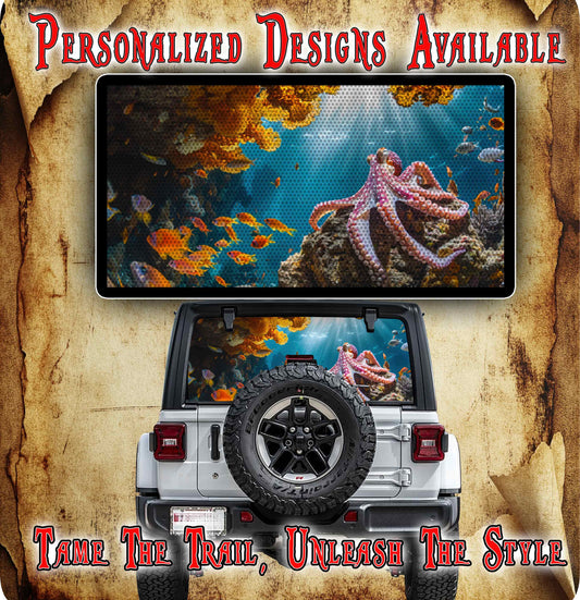 Octo reef Rear window see through graphic.