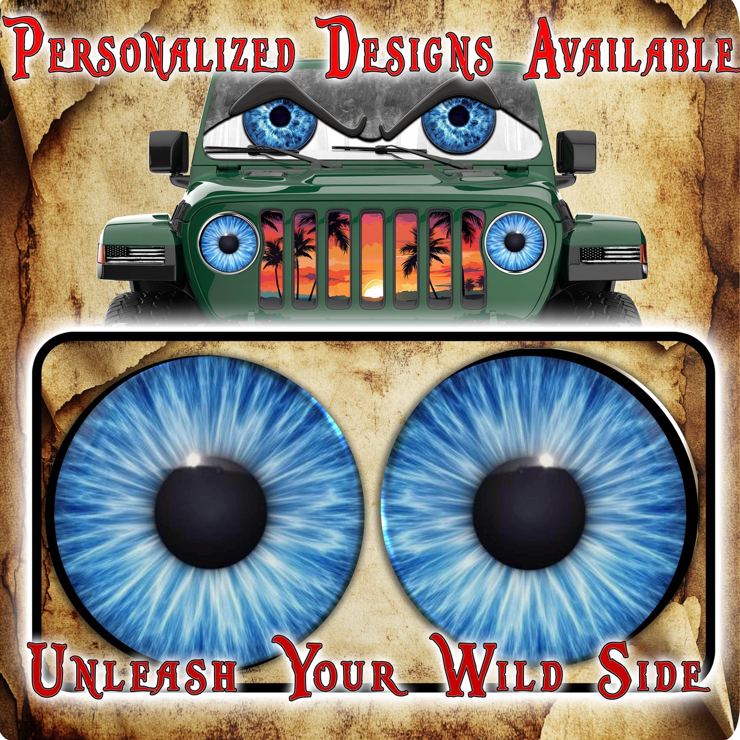 Blue headlight decal 102