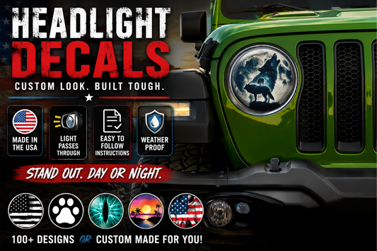wolf and Moon headlight decal 105