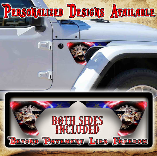 USMC EGA fender vent decal for the JL or JT 2018 or newer 244