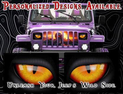 orange Eye decals for YJ or 5x7 headlights