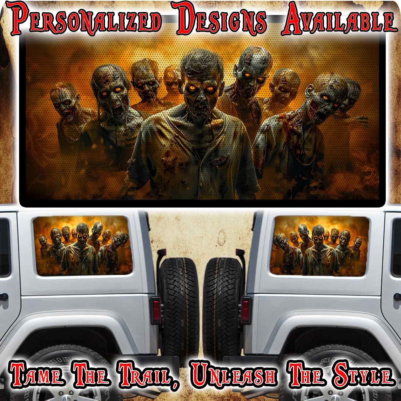 Zombie Rear quarter window see through graphic.