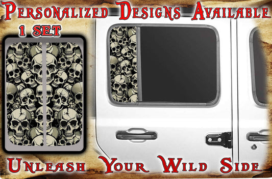Skulls Side door window decal  119