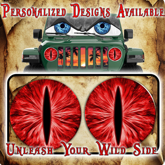 Red cat eye decal 119