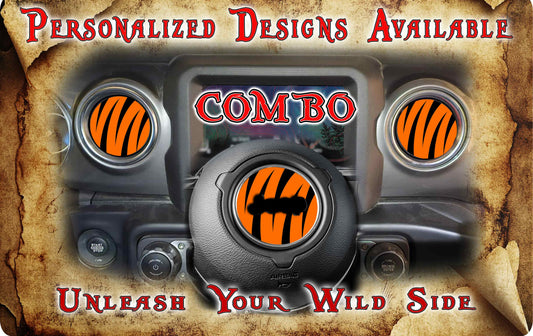 Steering wheel decal Tiger strips