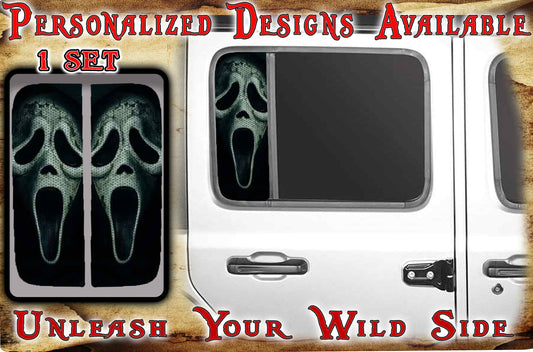 Side door window decal Scream 120