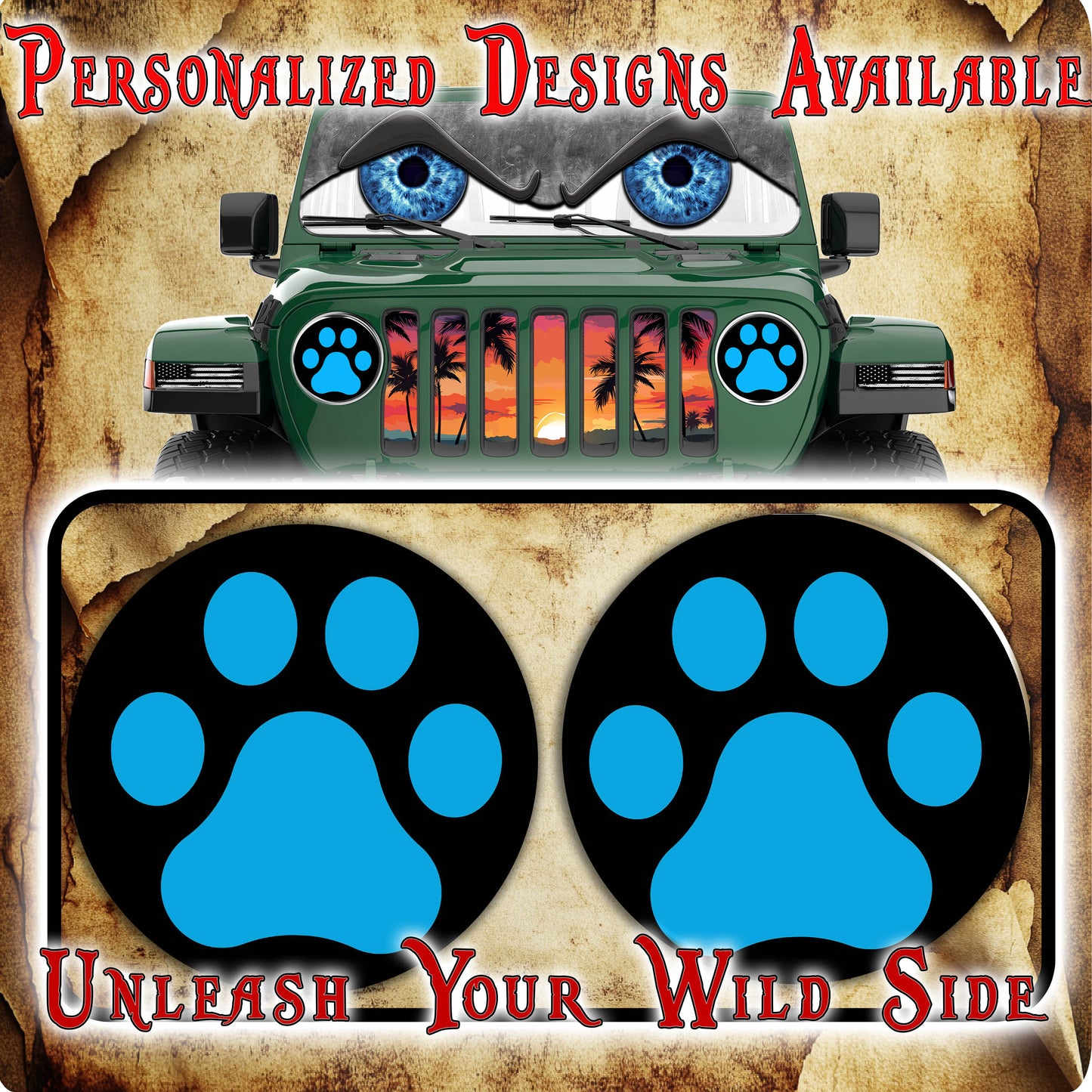 Blue Paw print 121