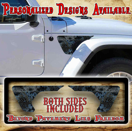 Kryptek black fender vent for the JL or JT 2018 or newer