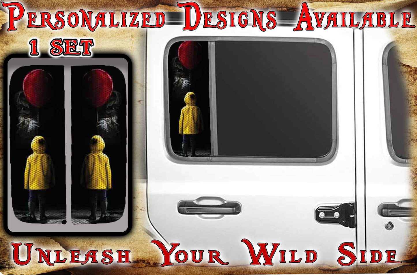 Side door window red ballon 197