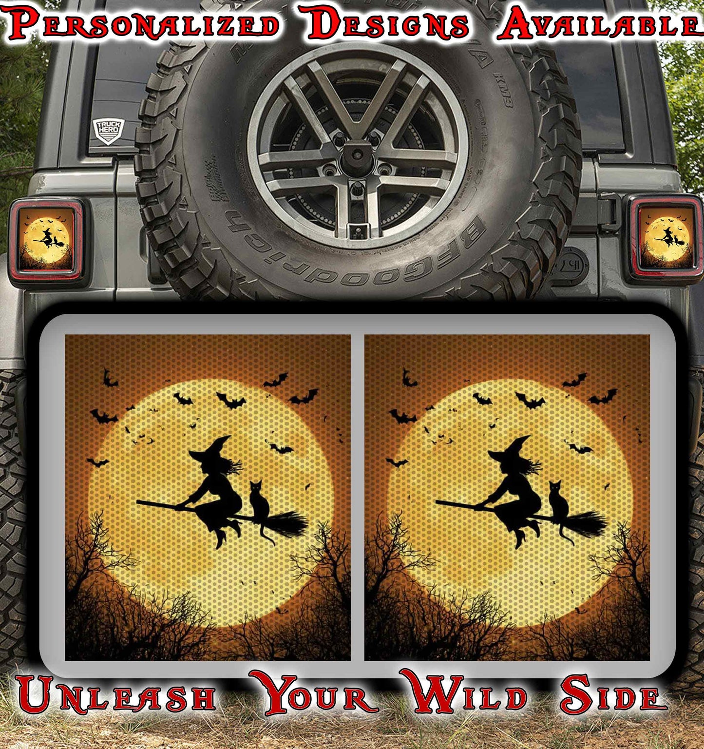 Wicked witch over the moon Taillight cover decal 12