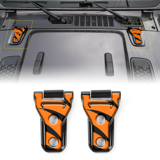 Tiger strips print hood hinge overlay decals 12