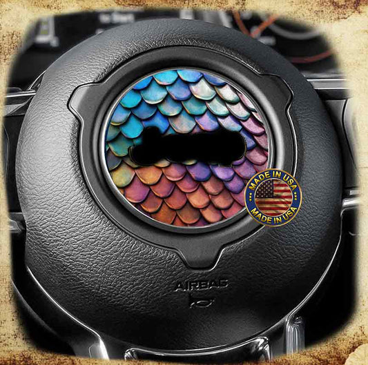 Steering wheel decal mermaid scales