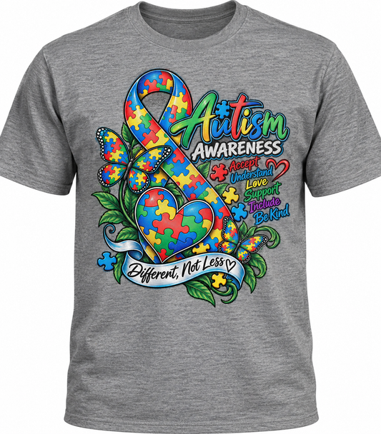 Autism Awareness – Different Not Less T-Shirt
