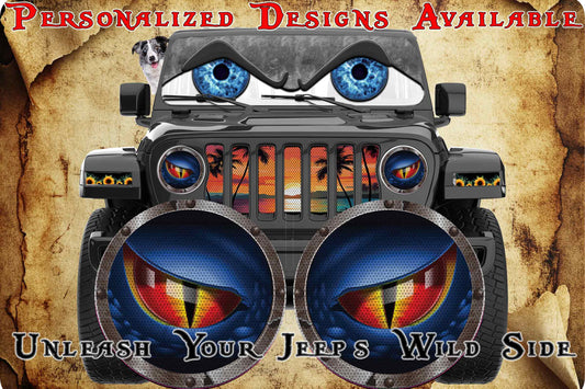 dinosaur headlight decal