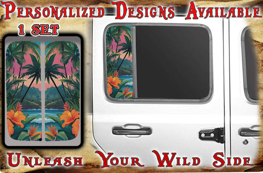 Beach Side door window decal 132