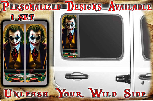 Side door window decal Joker poker 136