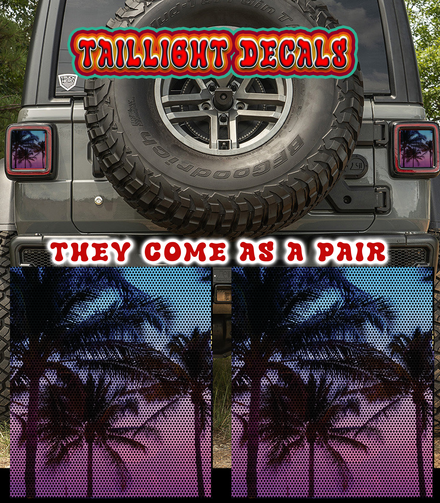 Island Palms taillights cover decal