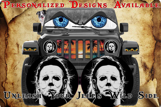 M myers eyes headlight decal