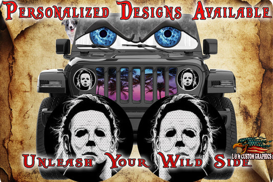 M myers eyes headlight decal 144