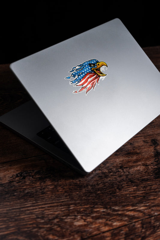 Screaming eagle flag window sticker