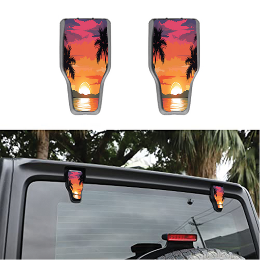 Sunrise beach print Rear liftgate hinge overlay decal 14