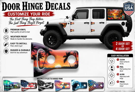 Beach sunset Door hinge decals 14