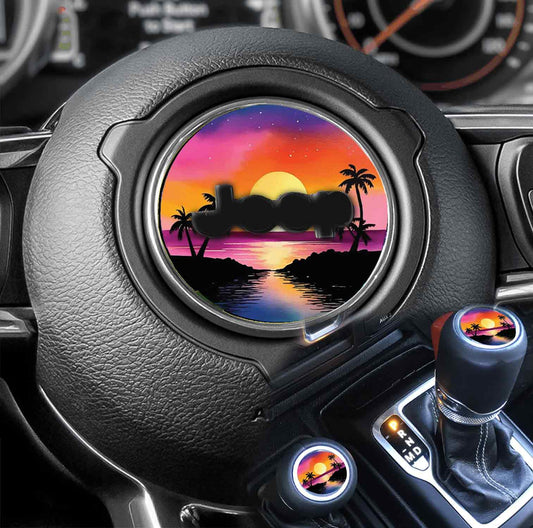 Beach Steering wheel decal 152