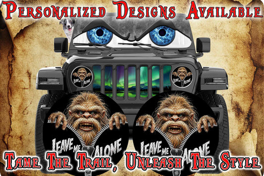 Bigfoot leave me alone round headlight decals