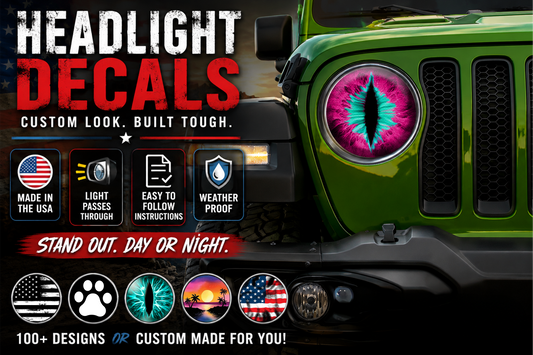 Pink and teal headlight decal 157