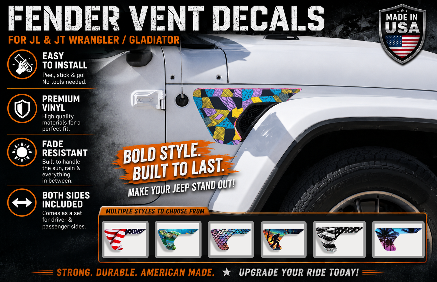 Sallys dress pattern fender vent for the JL or JT 2018 or newer 163