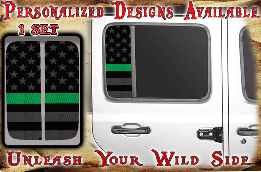 Side door window decal American Flag 163