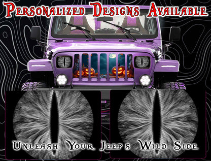 Black and white Eye decals for YJ or 5x7 headlights