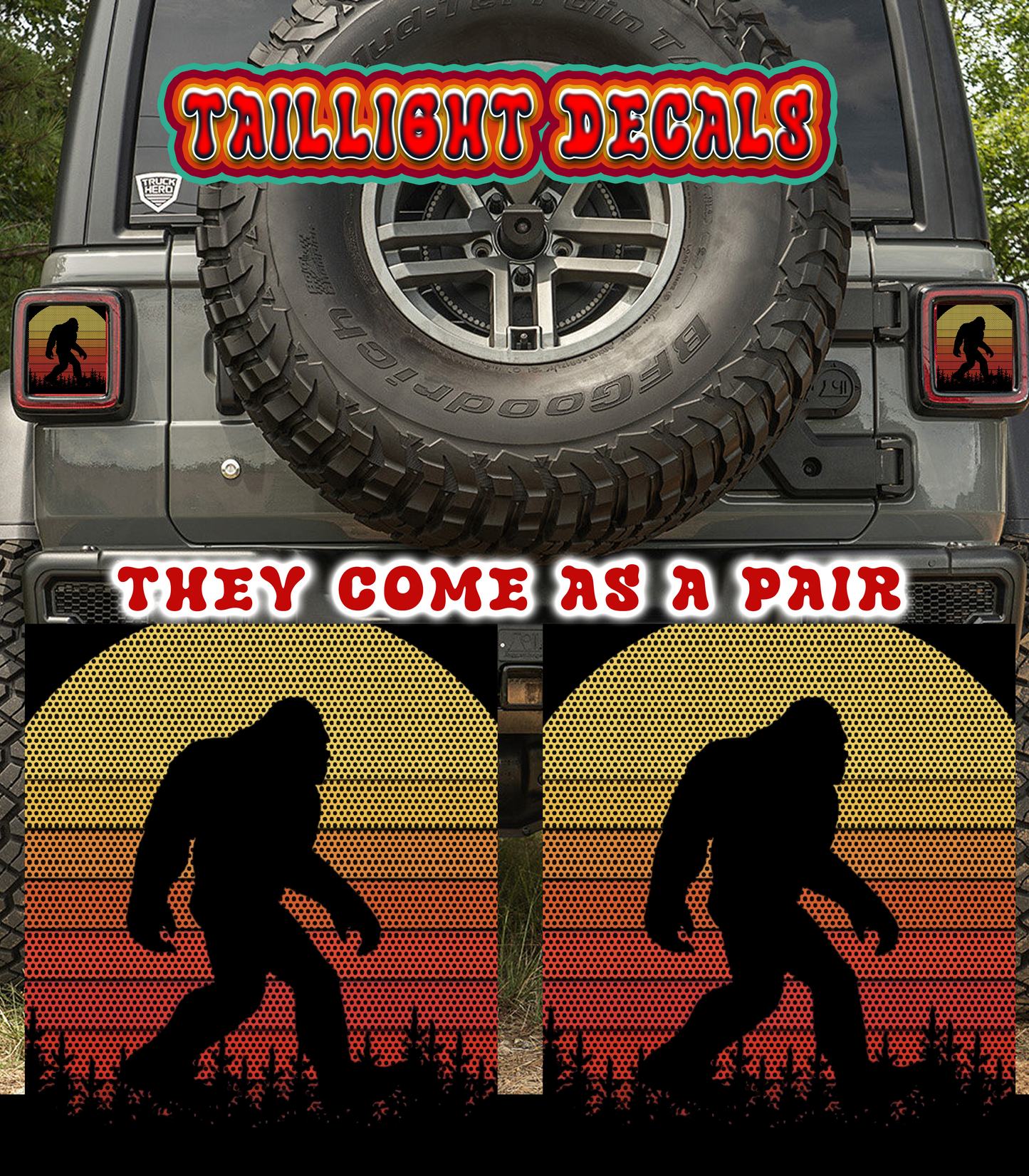 Retro Bigfoot Taillight cover decal