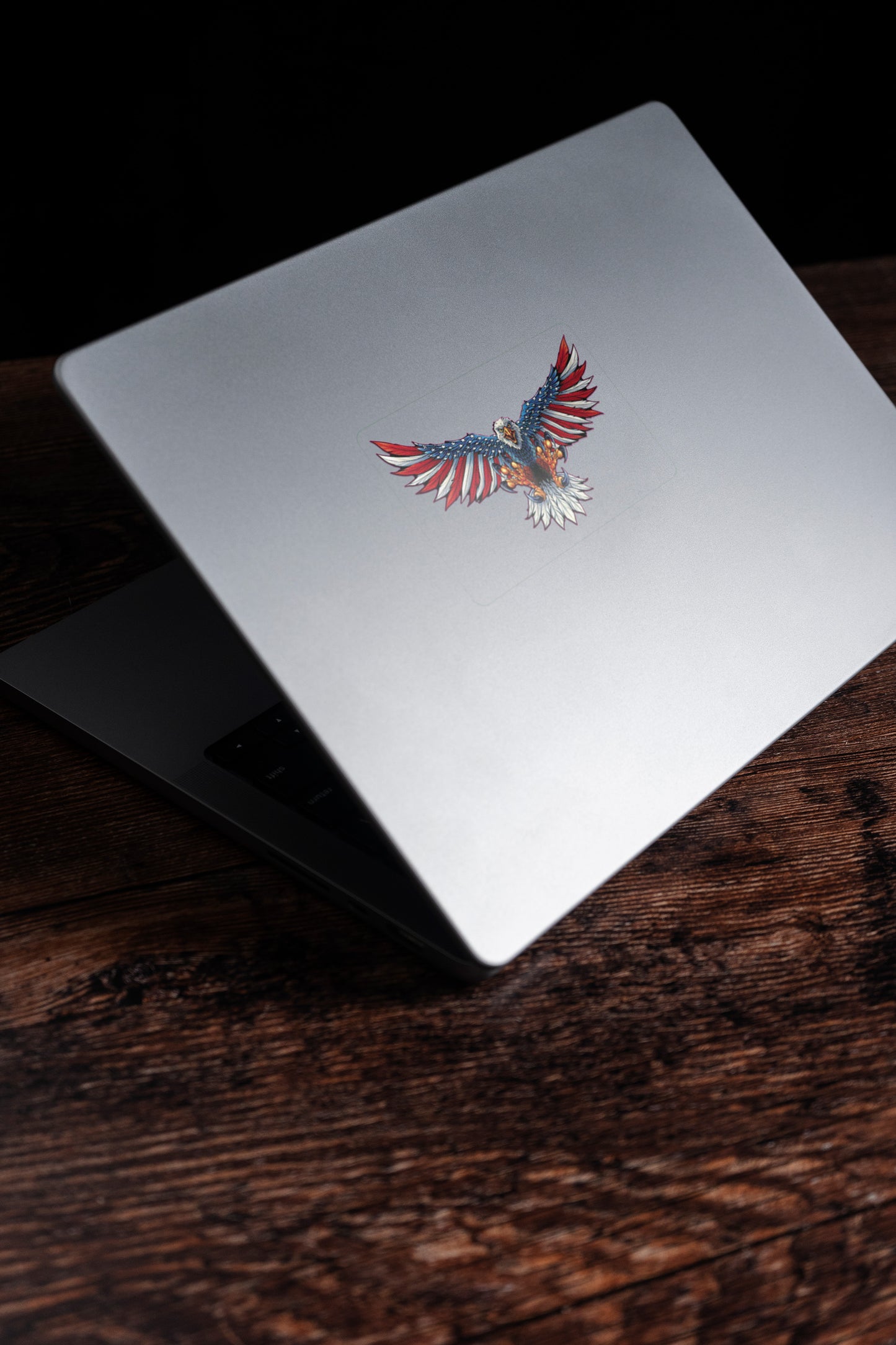 flying eagle flag window sticker