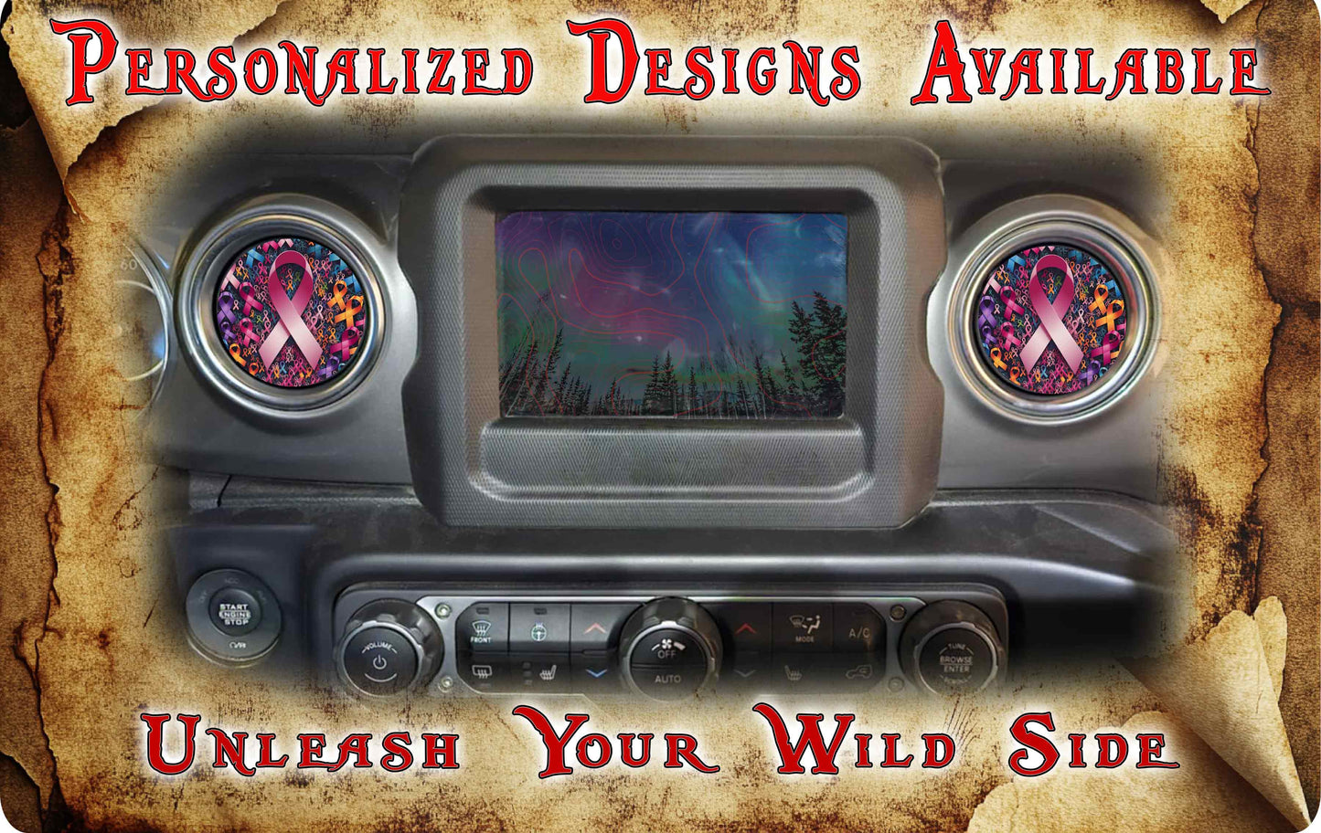 Steering wheel decal cancer ribbons 175