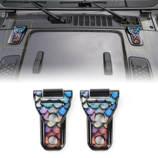 Mermaid scales hood hinge overlay decals 17