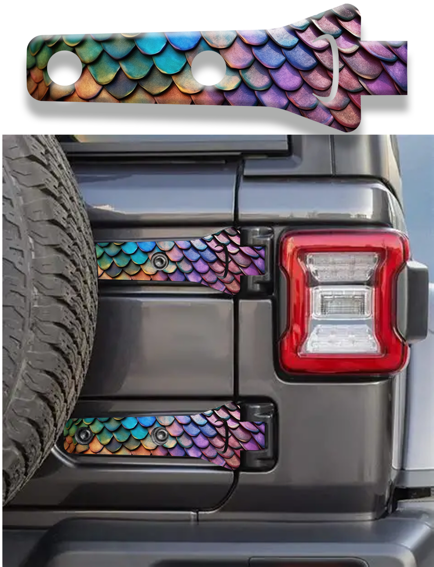 dragon scales Rear gate hinge decal  17