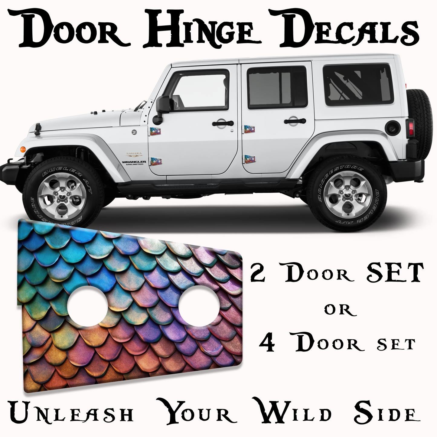 JK DRAGON SCALES door hinge decal 17