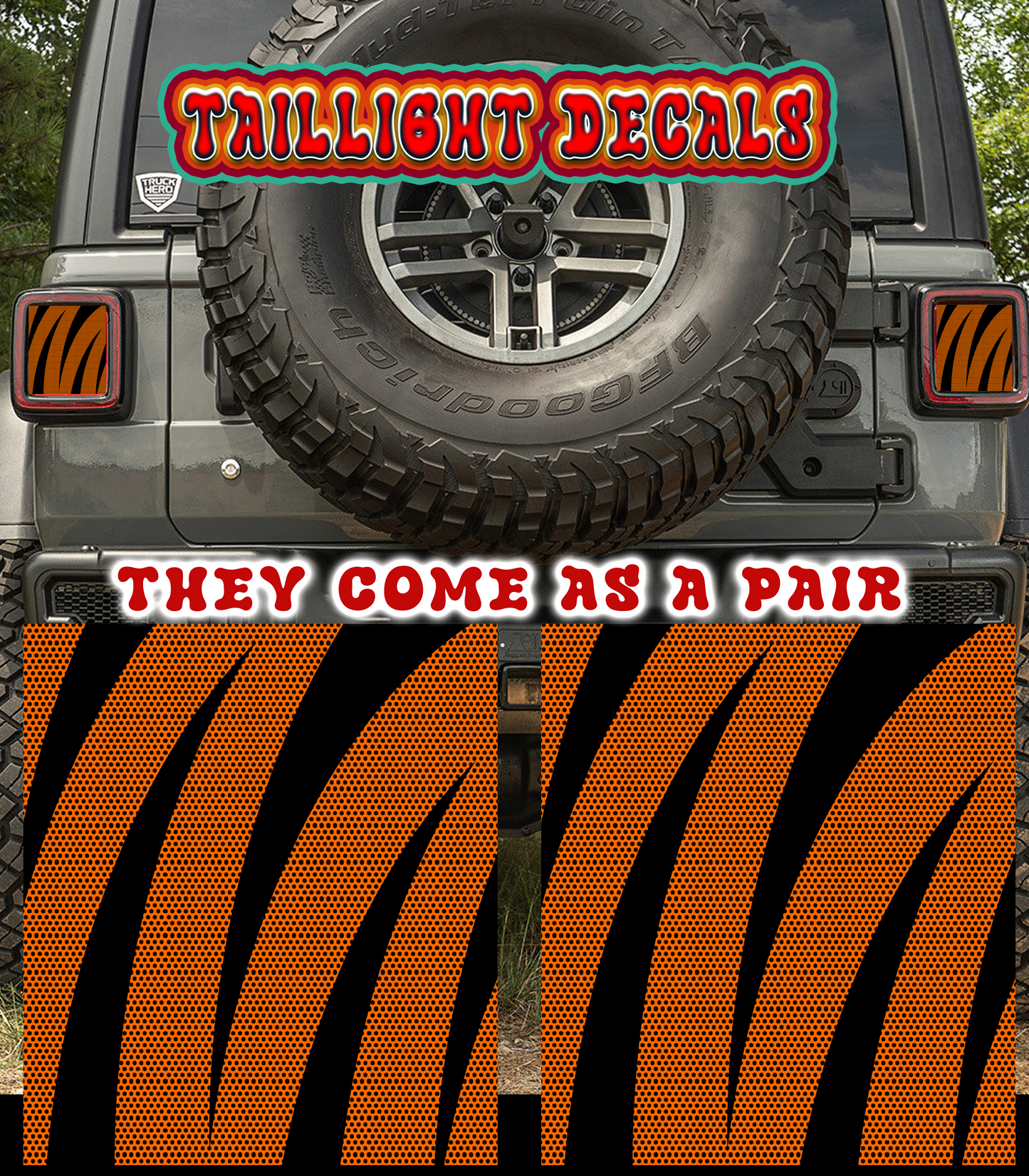 Bengal strips Taillight cover decal