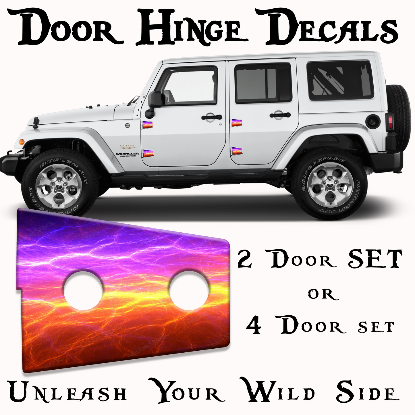 JK Purple lighting door hinge decal 18