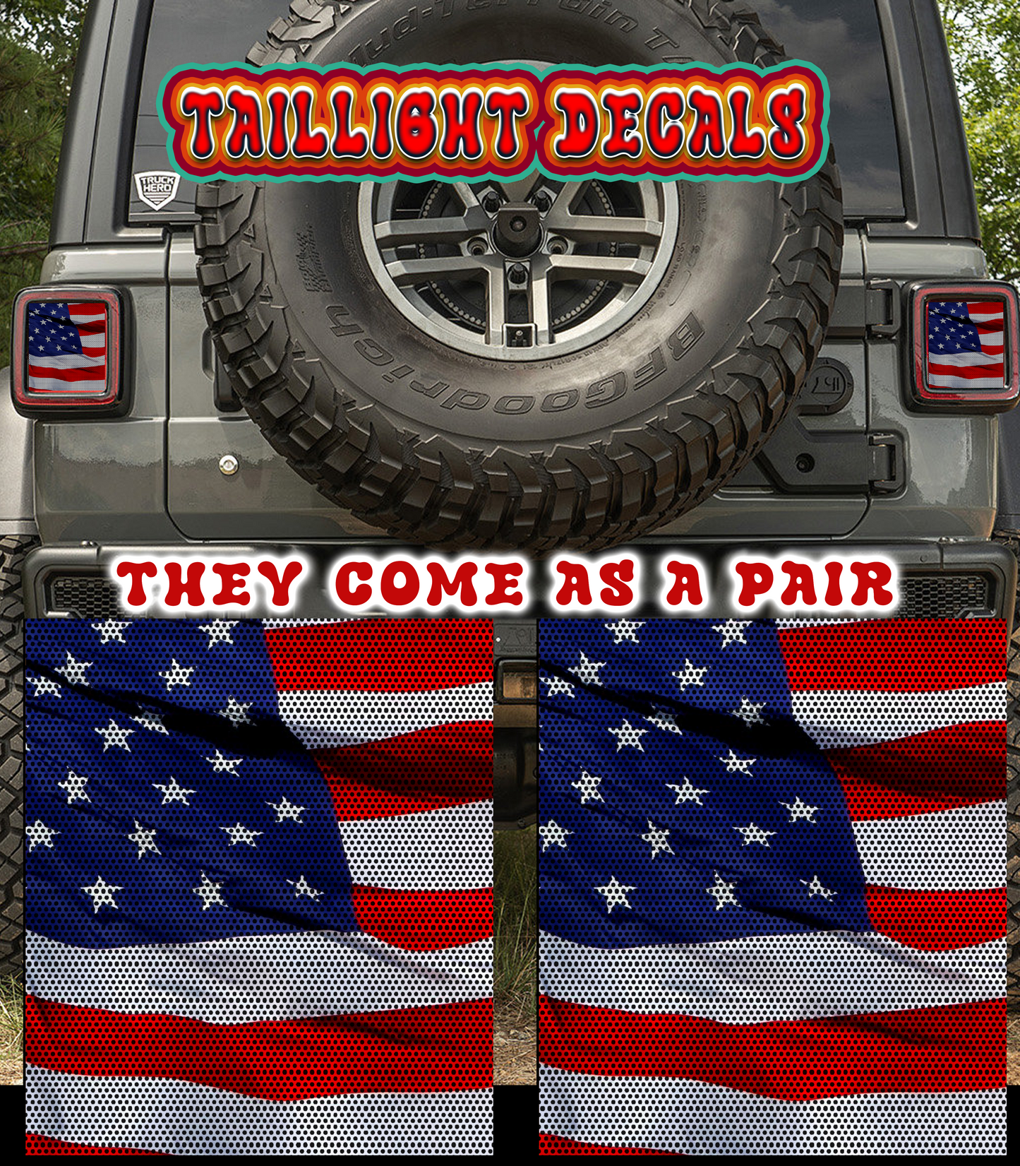 Merica Taillight cover decal